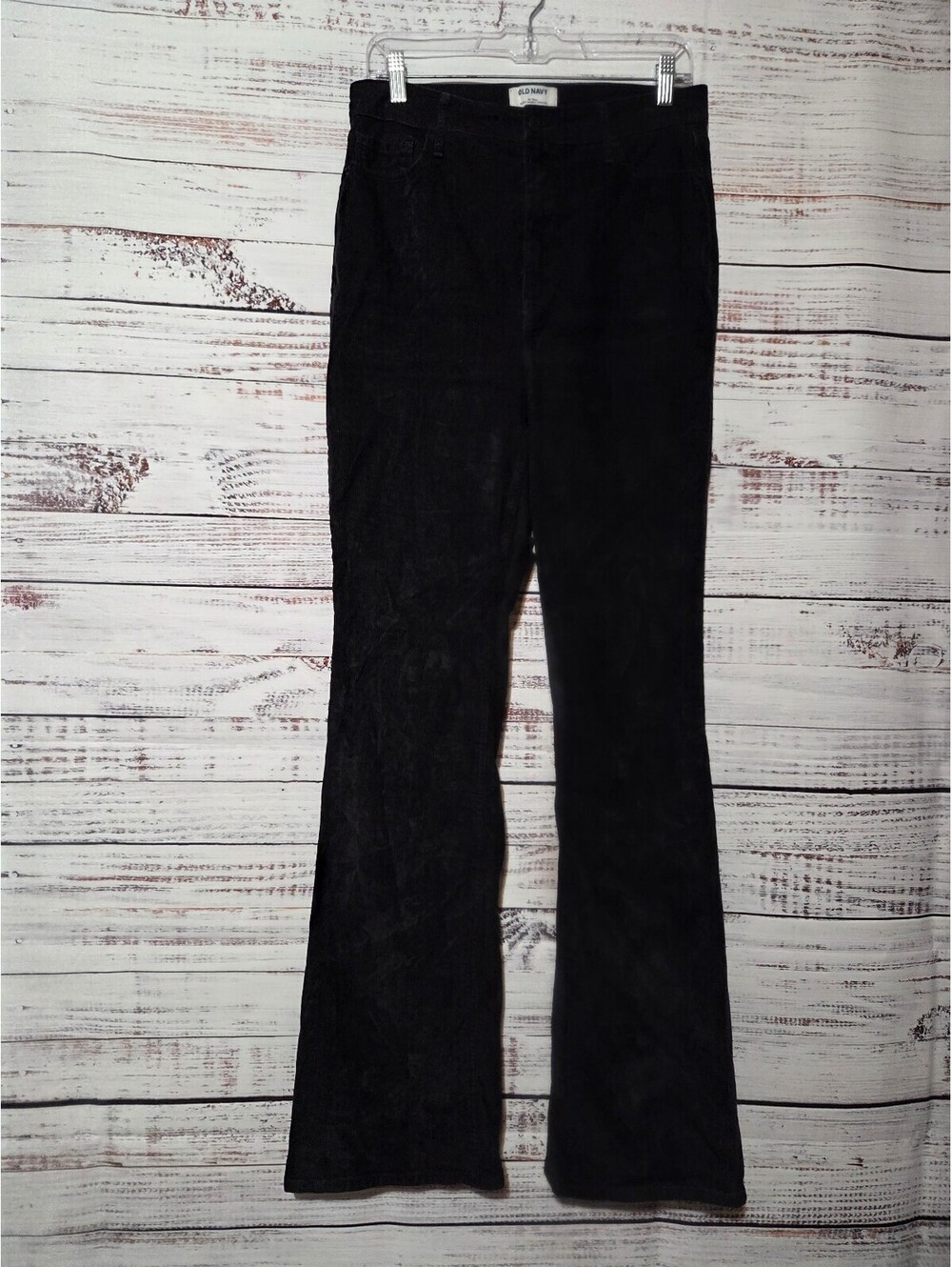Old Navy Women's Black Corduroy Pants Size 10 Tall Secret-Smooth Pockets